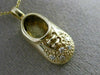ESTATE .10CT DIAMOND 14KT YELLOW GOLD HANDCRAFTED UNISEX BABY SHOE PENDANT 21947