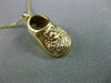 ESTATE .10CT DIAMOND 14KT YELLOW GOLD HANDCRAFTED UNISEX BABY SHOE PENDANT 21947
