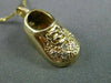 ESTATE .10CT DIAMOND 14KT YELLOW GOLD HANDCRAFTED UNISEX BABY SHOE PENDANT 21947