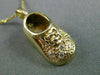 ESTATE .10CT DIAMOND 14KT YELLOW GOLD HANDCRAFTED UNISEX BABY SHOE PENDANT 21947