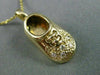 ESTATE .10CT DIAMOND 14KT YELLOW GOLD HANDCRAFTED UNISEX BABY SHOE PENDANT 21947