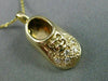 ESTATE .10CT DIAMOND 14KT YELLOW GOLD HANDCRAFTED UNISEX BABY SHOE PENDANT 21947