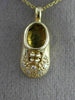 ESTATE .10CT DIAMOND 14KT YELLOW GOLD HANDCRAFTED UNISEX BABY SHOE PENDANT 21947