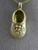 ESTATE .10CT DIAMOND 14KT YELLOW GOLD HANDCRAFTED UNISEX BABY SHOE PENDANT 21947