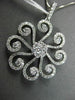ANTIQUE 1.48CT DIAMOND 18K WHITE GOLD FLOATING FLOWER CHANDELIER PENDANT & CHAIN