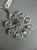 ANTIQUE 1.48CT DIAMOND 18K WHITE GOLD FLOATING FLOWER CHANDELIER PENDANT & CHAIN