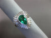 ANTIQUE LARGE 2.72CT DIAMOND & AAA COLOMBIAN EMERALD 18KT W GOLD BALLERINA RING