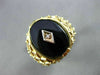 ANTIQUE LARGE .01CT DIAMOND & AAA ONYX 14K WHITE & YELLOW GOLD 3D CHECKERED RING