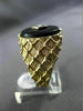 ANTIQUE LARGE .01CT DIAMOND & AAA ONYX 14K WHITE & YELLOW GOLD 3D CHECKERED RING