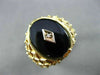 ANTIQUE LARGE .01CT DIAMOND & AAA ONYX 14K WHITE & YELLOW GOLD 3D CHECKERED RING