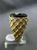 ANTIQUE LARGE .01CT DIAMOND & AAA ONYX 14K WHITE & YELLOW GOLD 3D CHECKERED RING