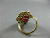 ANTIQUE 2.85CT ROUND DIAMOND & RUBY 14KT YELLOW GOLD 3D CROWN SOLITARE LOVE RING