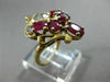 ANTIQUE 2.85CT ROUND DIAMOND & RUBY 14KT YELLOW GOLD 3D CROWN SOLITARE LOVE RING