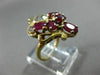 ANTIQUE 2.85CT ROUND DIAMOND & RUBY 14KT YELLOW GOLD 3D CROWN SOLITARE LOVE RING