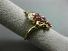 ANTIQUE 2.85CT ROUND DIAMOND & RUBY 14KT YELLOW GOLD 3D CROWN SOLITARE LOVE RING