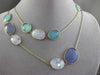 ANTIQUE EXTRA LONG 75.0CTW MULTI SHAPE GEM BY THE YARD 14KT YELLOW GOLD NECKLACE