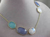 ANTIQUE EXTRA LONG 75.0CTW MULTI SHAPE GEM BY THE YARD 14KT YELLOW GOLD NECKLACE
