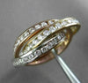 ESTATE WIDE 3CT DIAMOND 14K WHITE YELLOW & ROSE GOLD TRINITY ETERNITY RING #2939