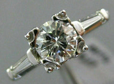 ANTIQUE .93CT OLD MINE DIAMOND PLATINUM SOLITAIRE FISHTAIL ENGAGEMENT RING #9770