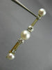 ANTIQUE .50CT OLD MINE DIAMOND & SOUTH SEA PEARL 14K TWO TONE GOLD 3D BROOCH PIN