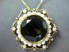 ANTIQUE LARGE 35CT SMOKY TOPAZ & SOUTH SEA PEARL 14KT YELLOW GOLD PENDANT BROOCH