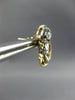ANTIQUE OLD EURO MINE DIAMOND 14KT 2 TONE GOLD FILIGREE MUSIC EARRINGS #20123