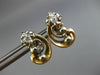 ANTIQUE OLD EURO MINE DIAMOND 14KT 2 TONE GOLD FILIGREE MUSIC EARRINGS #20123