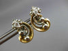 ANTIQUE OLD EURO MINE DIAMOND 14KT 2 TONE GOLD FILIGREE MUSIC EARRINGS #20123