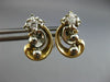 ANTIQUE OLD EURO MINE DIAMOND 14KT 2 TONE GOLD FILIGREE MUSIC EARRINGS #20123