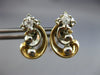 ANTIQUE OLD EURO MINE DIAMOND 14KT 2 TONE GOLD FILIGREE MUSIC EARRINGS #20123