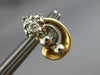 ANTIQUE OLD EURO MINE DIAMOND 14KT 2 TONE GOLD FILIGREE MUSIC EARRINGS #20123
