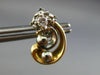 ANTIQUE OLD EURO MINE DIAMOND 14KT 2 TONE GOLD FILIGREE MUSIC EARRINGS #20123