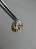 ANTIQUE 14KT YELLOW GOLD 3D HANDCRAFTED LADY CAMEO OVAL STUD EARRINGS #25295