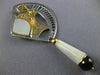 ESTATE DIAMOND AAA PEARL & GARNET 14KT YELLOW GOLD & STAINLESS STEEL 3D EARRINGS