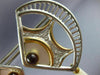 ESTATE DIAMOND AAA PEARL & GARNET 14KT YELLOW GOLD & STAINLESS STEEL 3D EARRINGS