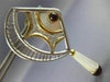 ESTATE DIAMOND AAA PEARL & GARNET 14KT YELLOW GOLD & STAINLESS STEEL 3D EARRINGS