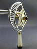 ESTATE DIAMOND AAA PEARL & GARNET 14KT YELLOW GOLD & STAINLESS STEEL 3D EARRINGS