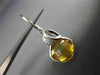 ESTATE 6.96CT DIAMOND & AAA CITRINE 14KT WHITE GOLD SQUARE LEAF HANGING EARRINGS
