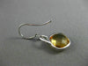 ESTATE 6.96CT DIAMOND & AAA CITRINE 14KT WHITE GOLD SQUARE LEAF HANGING EARRINGS