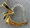 ESTATE .15CT DIAMOND 14KT WHITE & YELLOW GOLD CLASSIC OPEN HEART PENDANT #20162