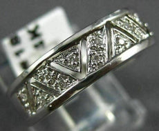 ESTATE .15CT DIAMOND 14KT WHITE GOLD CLASSIC TRIANGULAR ZIG ZAG BAND RING #18766