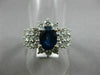 ESTATE WIDE 2.93CT DIAMOND & SAPPHIRE 18KT TWO TONE GOLD 3D HALO ENGAGEMENT RING