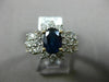 ESTATE WIDE 2.93CT DIAMOND & SAPPHIRE 18KT TWO TONE GOLD 3D HALO ENGAGEMENT RING