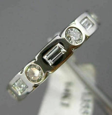 1.24CT ROUND & BAGUETTE DIAMOND 14KT WHITE GOLD ETERNITY ANNIVERSARY RING #1355