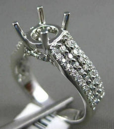 0.55CT DIAMOND 18K WHITE GOLD MULTI ROW SEMI ETERNITY SEMI MOUNT ENGSGEMENT RING