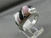 ESTATE WIDE .31CT DIAMOND 14KT WHITE GOLD AAA MOTHER OF PEARL 3D COCKTAIL RING