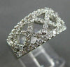 ANTIQUE 1.58CT DIAMOND 14KT WHITE GOLD X LATTICE DESIGN ANNIVERSARY RING #16630