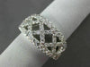 ANTIQUE 1.58CT DIAMOND 14KT WHITE GOLD X LATTICE DESIGN ANNIVERSARY RING #16630