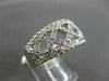 ANTIQUE 1.58CT DIAMOND 14KT WHITE GOLD X LATTICE DESIGN ANNIVERSARY RING #16630