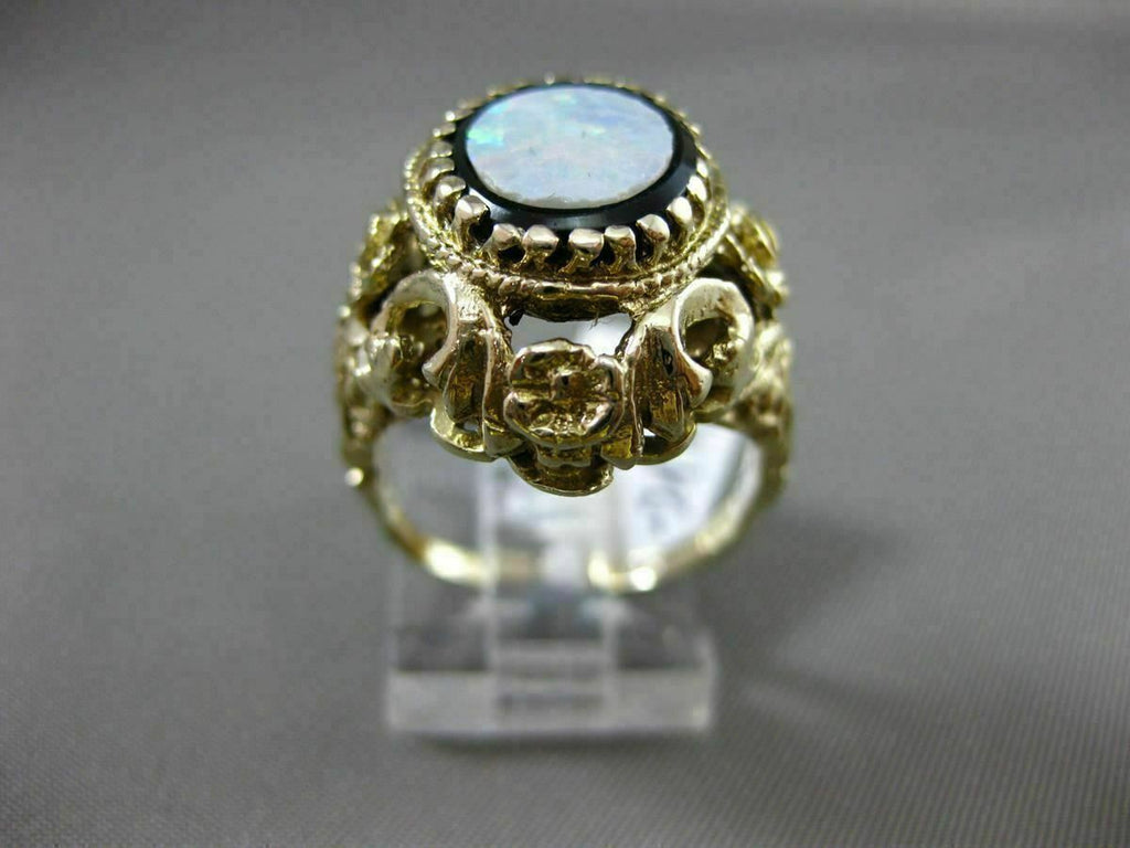 Vintage Large Oval Onyx Ring Yellow Gold